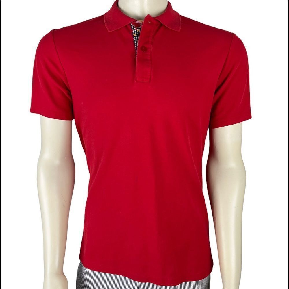 Bertigo Short-Sleeved Red Polo Excellent Condition Size Large